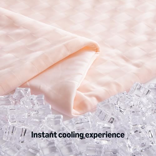 Amazon Basics Cooling Comforter, Soft Lightweight Waffle Weave Blanket for Hot Sleepers, Summer & All Season Bedding to Keep Cool for Night Sweats, 106"x90", King, Pink