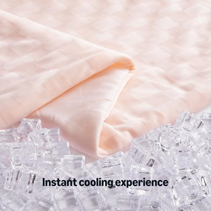 Amazon Basics Cooling Comforter, Soft Lightweight Waffle Weave Blanket for Hot Sleepers, Summer & All Season Bedding to Keep Cool for Night Sweats, 106"x90", King, Pink