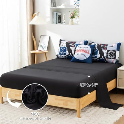 A Nice Night Sports Baseball Comforter Full Bedding Set for Boys,Blue