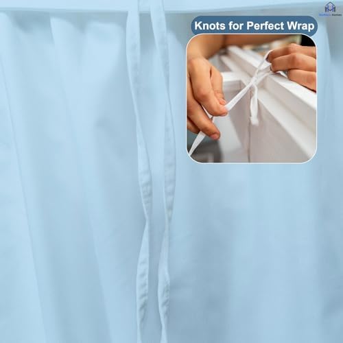 Mattress-Homes Ruffled Dorm Bed Skirt, Twin XL, 34-Inch Drop, Tailored with Split Corners, Light Blue Dust Ruffle for Lofted College Beds, Twin Extra Long Dorm Bedding Essential