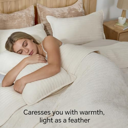 BEDELITE Velvet Quilt Set Queen Size, Luxury Velvet Comforter Bedding