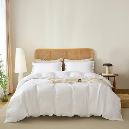 Talasily 100% French Linen Cal King Duvet Cover Set, Organic Linen