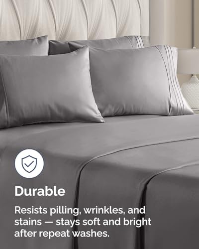 King Standard Pillow Cases Set of 10 - Soft Pillowcase Covers - Dark Grey