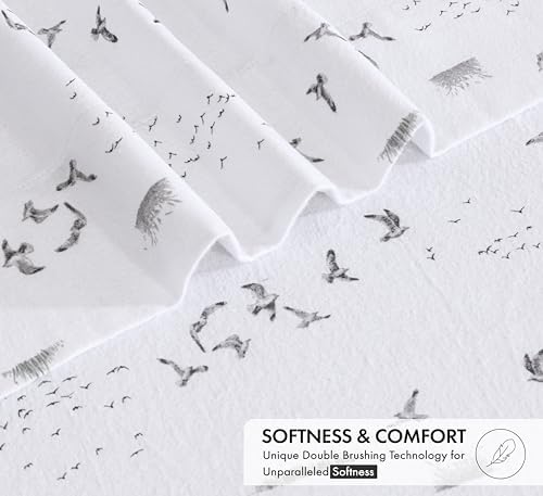 RUVANTI Flannel Sheets Full Size, Sky Ballet