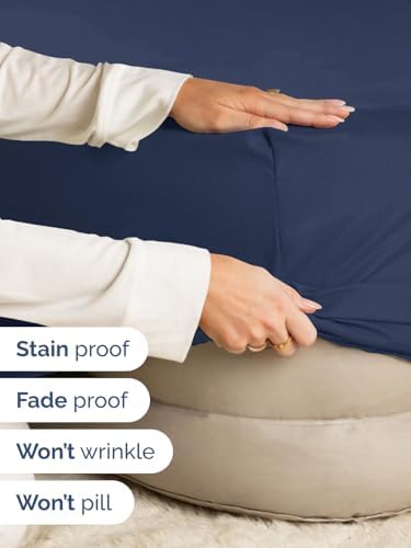 CGK Linens Deep Twin XL Fitted Sheet - Dorm Room Essentials - Navy Blue