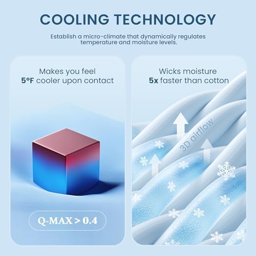 Cooling Comforter Set King Size, 3 Pieces Cooling Blanket for Hot Sleepers and Night Sweats, Q-Max>0.4 Cool Tech Bed Set with Pillowcases, Lightweight & Breathable (106''x90'', Blue)
