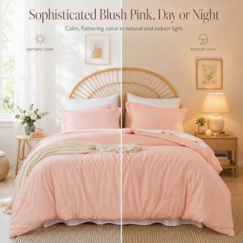 weigelia Pink Queen Comforter Set with Sheets - 7 Pieces Bed in a Bag Queen