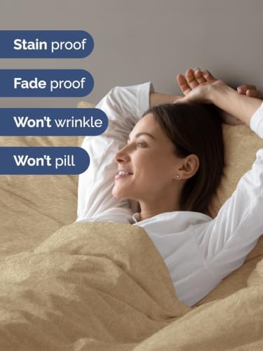 Duvet Cover Super King - 3 Piece with Zipper Closure - Heathered Tan