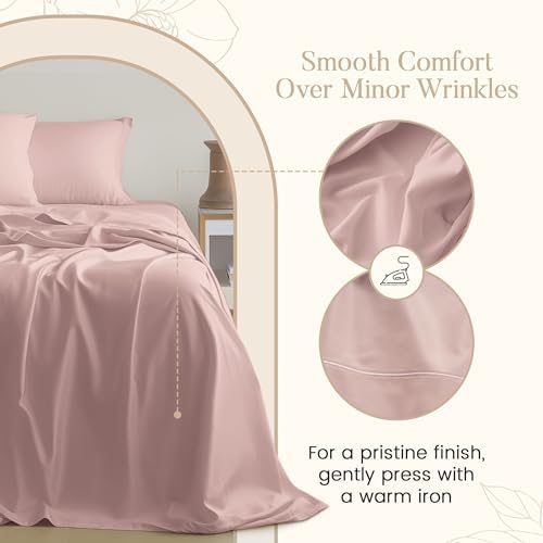 Bed Sheets Full Size Bed Set, 15" Deep Pocket Full Sheet Set - Sepia Rose