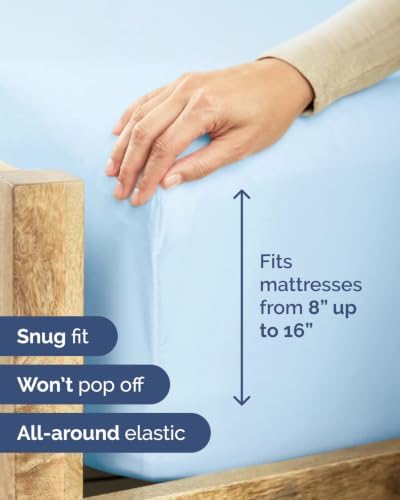 Flex Top Split Head King 6 Piece Sheet Set - Soft & Cooling - Light Blue