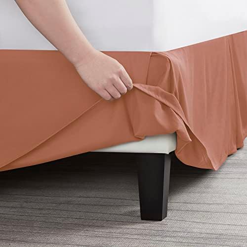 Nestl Rust Full XL Bed Skirt - Full XL Size Bed Skirt 14 Inch Drop - Brushed Microfiber Bed Skirts - Hotel Quality Pleated Bed Skirt - Shrinkage & Fade Resistant