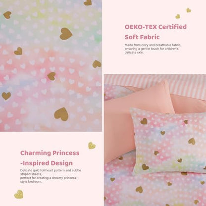 Twin Comforter Set with Sheets for Girls-5 Pieces Twin Bedding Sets