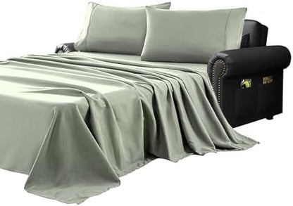 Kingnex Sofa Bed Sheets Full Size for Sleeper Sofa Bed 54x72x6 Sage