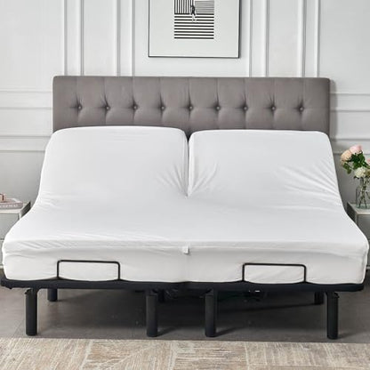 Kingnex Waterproof Split Top King Mattress Protector for Adjustable Bed