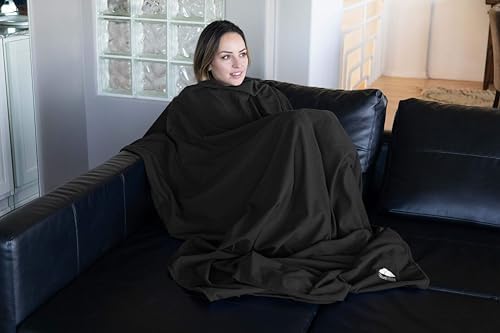 BlueHills Premium Soft Lightweight Travel Blanket Pillow 2 in 1 - Black