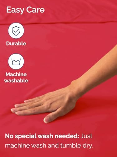 CGK Linens Extra Deep Twin XL Fitted Sheet - Dorm Room Essentials - Red