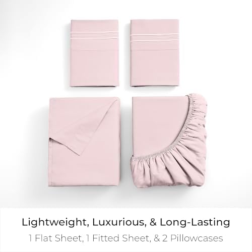 Mellanni Iconic 4-Piece, Ultra Soft Sheet Set (King, Blush Pink)