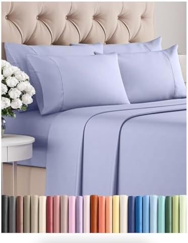 Full 6 Piece Bed Sheet Set - Comfy, Breathable & Cooling Sheets - Lavender