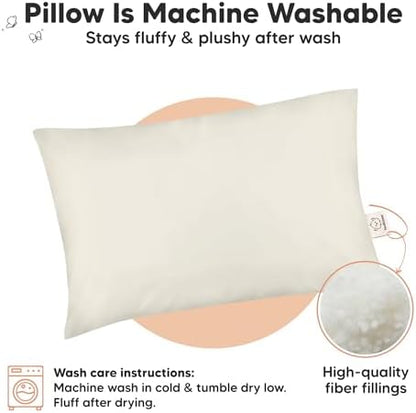 KeaBabies 2pk Toddler Pillows 2 Year Old to 5,13x18 Kids Pillow (Clay)