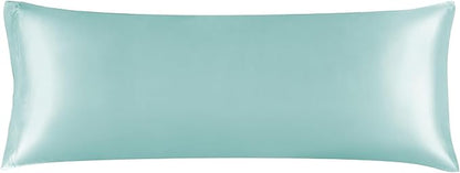 BEDELITE Satin Body Pillow Cover, Super Soft and Cooling Body Pillow Pillowcase for Hair and Skin, Breathable Silky Full Long Pillowcase Cover(20"x54", Blue Grey)
