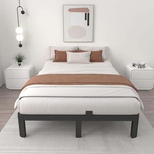 ITIMIDI 10 Inch Full Bed Frame, Heavy Duty, No Box Spring Needed, Black