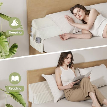 Bed Wedge Pillow for Headboard, Full Size Gap Filler Mattress