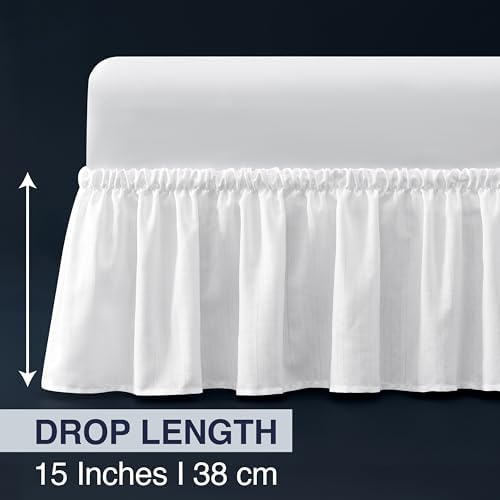 Casual Living Full XL Bed Skirt, Ruffled Wrap-Around, 15" Drop, White