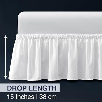 Casual Living Queen Bed Skirt, Ruffled Wrap-Around, 15" Drop, White
