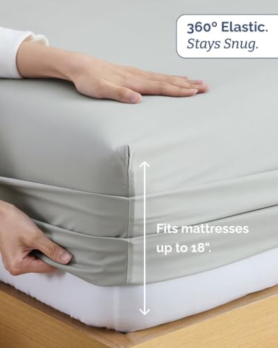 100% Rayon Derived from Bamboo Sheets - Split Head King - Light Grey