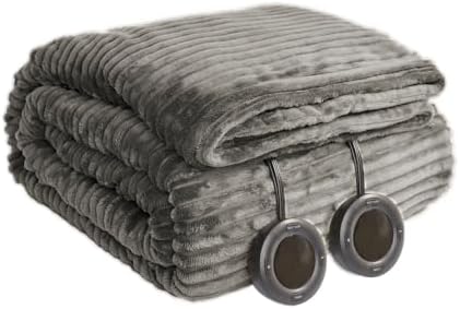 Heated Blanket King Size, 6 Heat Levels Electric Blanket, Grey