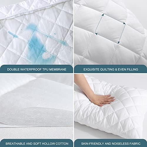 UNILIBRA 2 Pack Waterproof Pillow Protector Quilted Queen Size(21"X30")