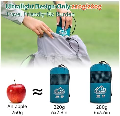 Ultralight Sleeping Bag Liner, Satin Sleep Sack, Comfy Breathable & Cooling & Silky Soft liner, Travel Sheets & Adult Sleep Sack with 2 Way Zipper, Ideal for Backpacking, Hotel, Camping, Hostels