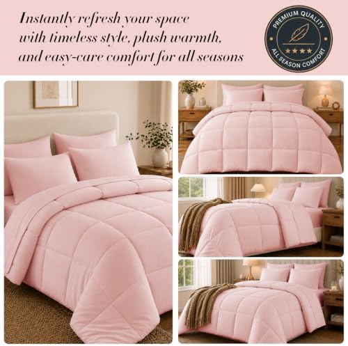 Anluoer Queen Comforter Set 7 Piece, Soft Bed in a Bag Queen Bedding Sets