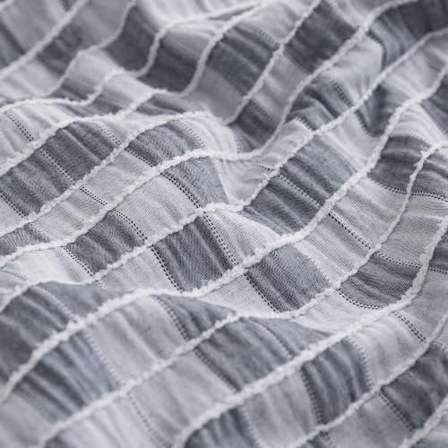SLEEP ZONE Comforters Twin Set, Modern Lattice Bedding Set Gray 3 Pcs
