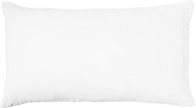 Modern Threads 4 Piece Microfiber Sheet Set – Soft Cooling Bed Sheets with Crochet Lace – Deep Pocket, Wrinkle Free, Breathable, Hotel Luxury Bedding, White, Full