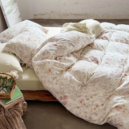 VM VOUGEMARKET Colorful Wildflower Duvet Cover Queen Size 90"x90"