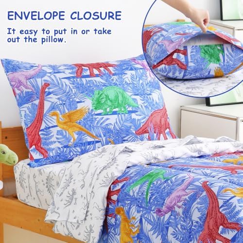 Mooreeke Toddler Bedding Sets for Boys,4 Pieces Dinosaur Printed Comforter