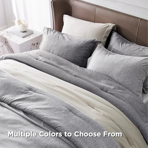 Bedsure Grey Twin Comforter Set, Soft College Dorm Room Essentials 2 Pcs