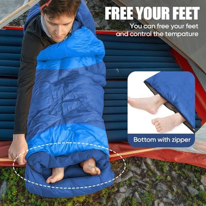 Camping Sleeping Bags for Adults Kids Waterproof Lightweight Sleeping Bag for Cold Weather or Warm Backpacking Hiking Mountaineering Indoor Outdoor Use