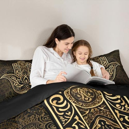 Erosebridal Gold Hamsa Hand Comforter Set Full Size, Boho Chic Mandala Bedding Set for Kids Teens Adult Women, Bohemian Hippie Quilt Set Paisley Tribal Tie Dye Duvet Insert for Bedroom