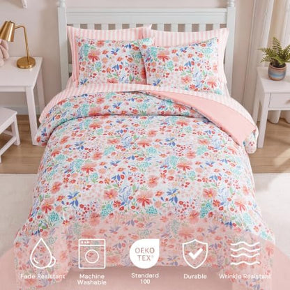 Queen Comforter Set with Sheets for Girls-7 Pieces Soft Queen Bedding Sets