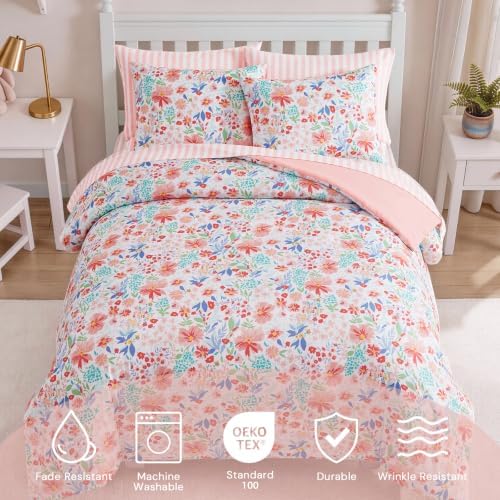 Twin XL Comforter Set with Sheets for Girls-5 Pieces Twin Bedding Sets