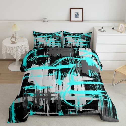 Feelyou Striped Comforter Set King Size Kids Boys Bedding