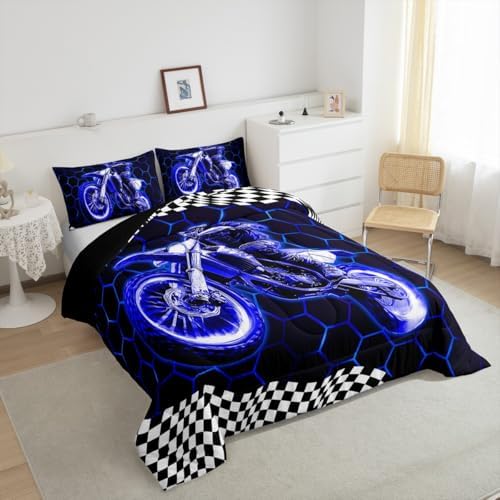 Feelyou Racing Motocross Rider Kids Bedding Set Boys Girls Queen Size