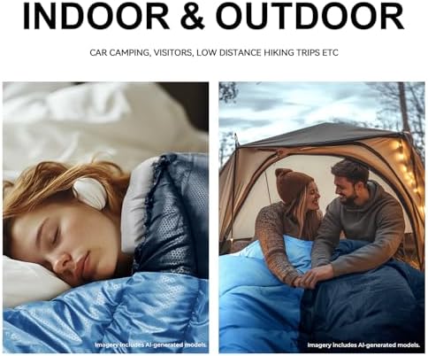 Sleeping Bags for Adults Teens, 4 Season Camping Sleeping Bag Waterproof,Machine Washable Backpacking Gear for Cool Weather,Outdoor Tent Hiking Hunting,with Compression Sack,86.6x31.5