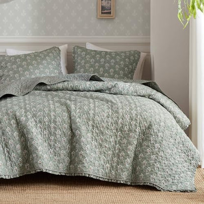 Madison Park Vintage Floral Quilt Set, 3PC Queen Reversible Bedding Set