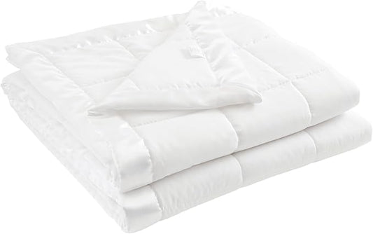 Madison Park Windom Down Alternative Blanket, Premium 3M Scotchgard Moisture Wicking Treatment, Lightweight and Soft Bed Cover For All Season, Satin Trim, White Full/Queen