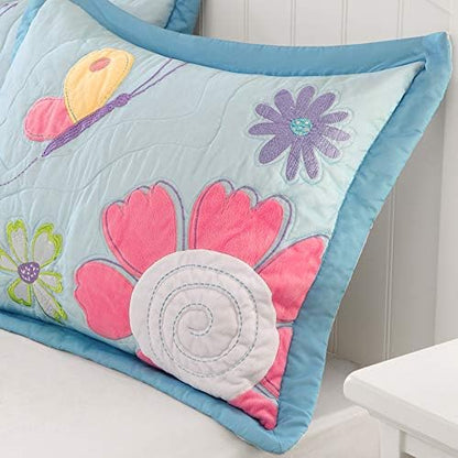 Intelligent Design Kids Girls Butterfly Pink Floral Twin Quilt Set, 3pc