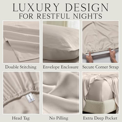 KARISSA MAE Luxury Bamboo Viscose Twin XL Size Sheet Set