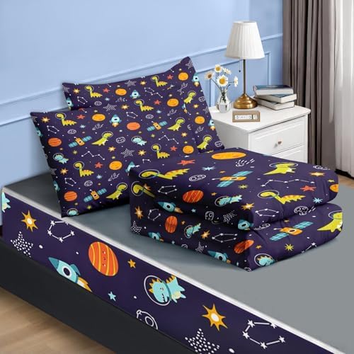 Nesker Dinosaur Full Zipper Bedding for Boys, 3-Piece-All-in-one